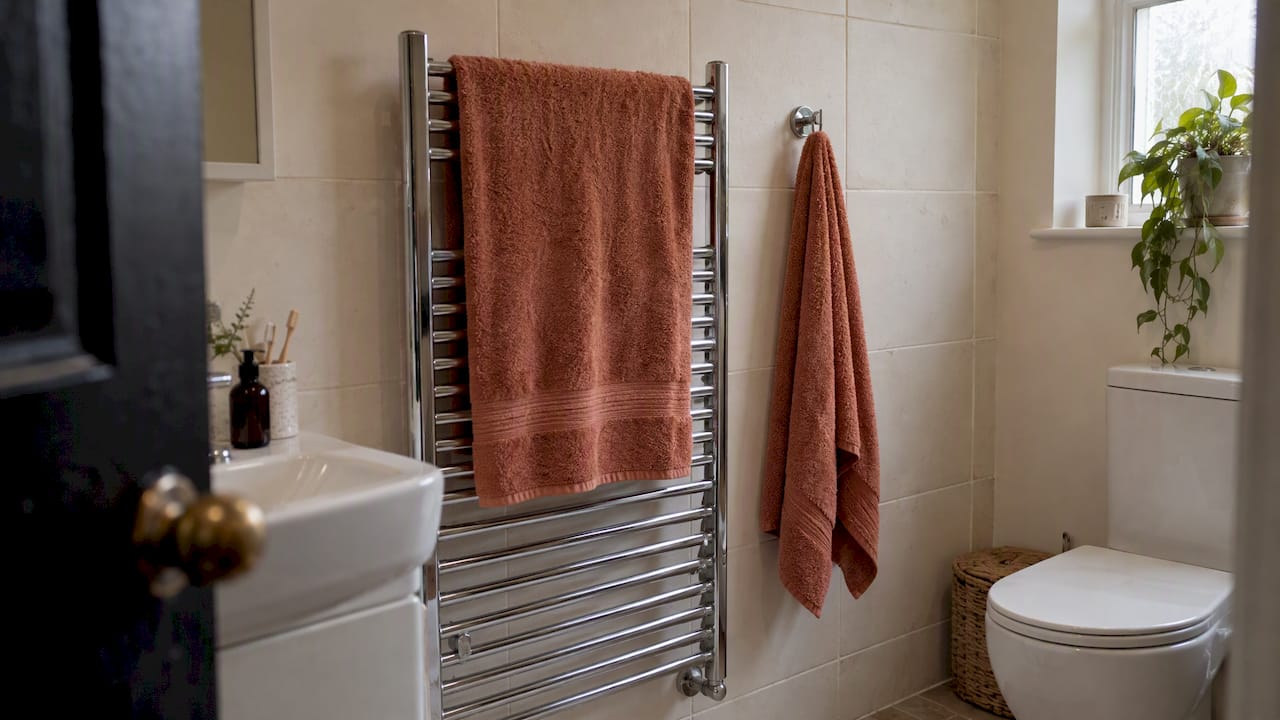Towel Rails vs. Hooks: Heated Models Need a Pro, Hooks Take Minutes